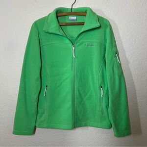Columbia Green Fleece Zip Up Jacket Size Medium